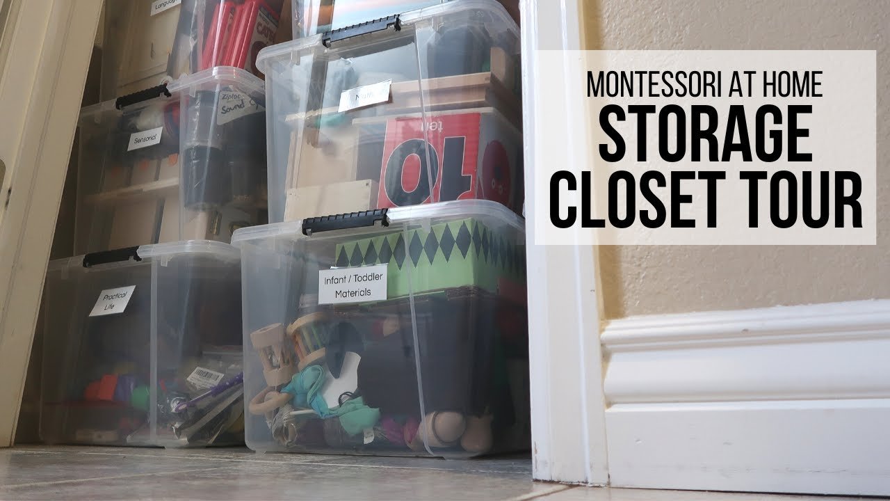 Storage Closet Tour of Montessori materials for 0-3 years by Hapa Family