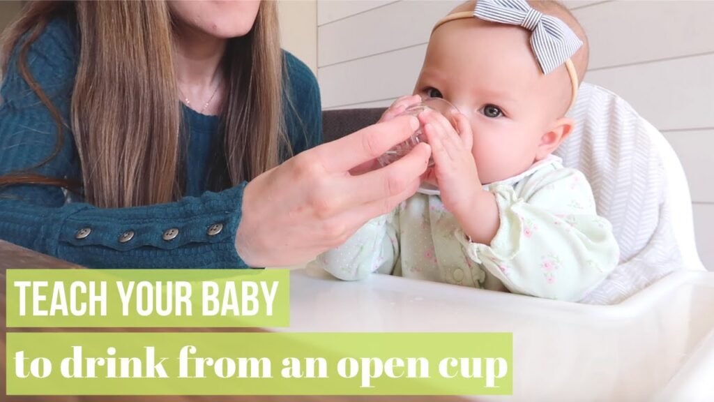 Teach baby to drink from an open, real glass cup